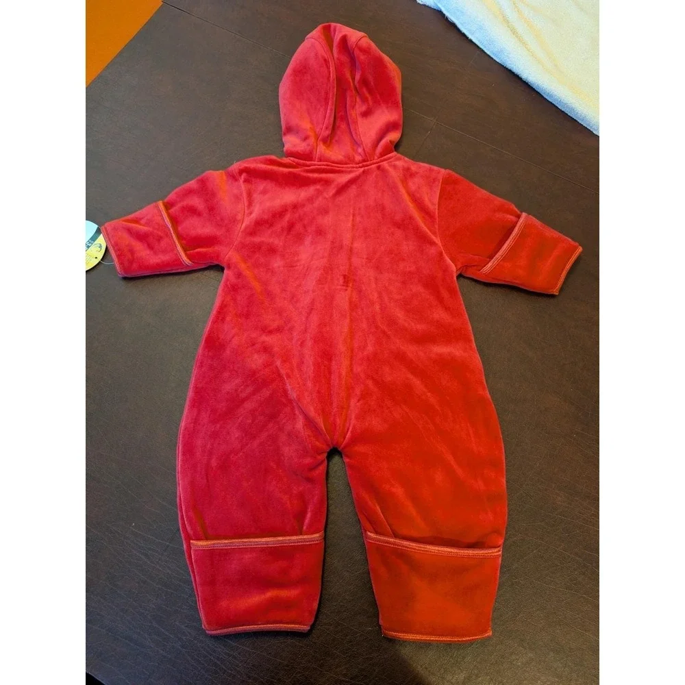 Vintage 90s Lullaby Club Hooded Velour Bunting Suit 3-6M NWT Deep‎ Pink